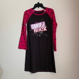 Disney | Girls Camp Rock Grey Pink Flannel Nightgown L 10/12